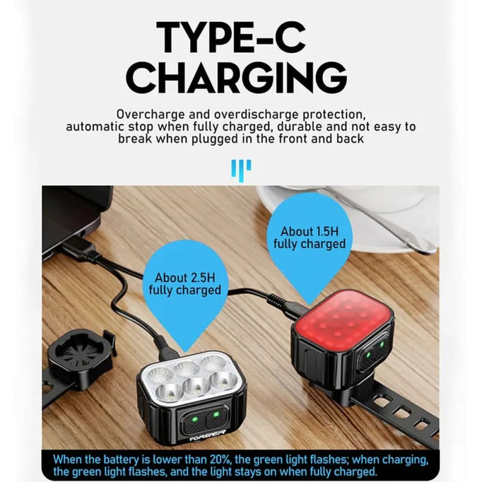 Usb Rechargeable Bike Light Set For Mtb And Road Cycling
