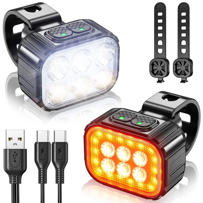 Usb Rechargeable Bike Light Set For Mtb And Road Cycling