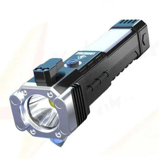 Usb Rechargeable Flashlight With Car Safety Hammer Multi