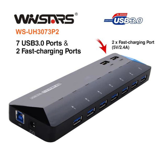 Usb3.0 7 Ports Hub Plus 2 Extra 2.4a Fast - charging
