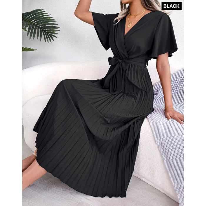 V Neck Chiffon Maxi Dress for Women