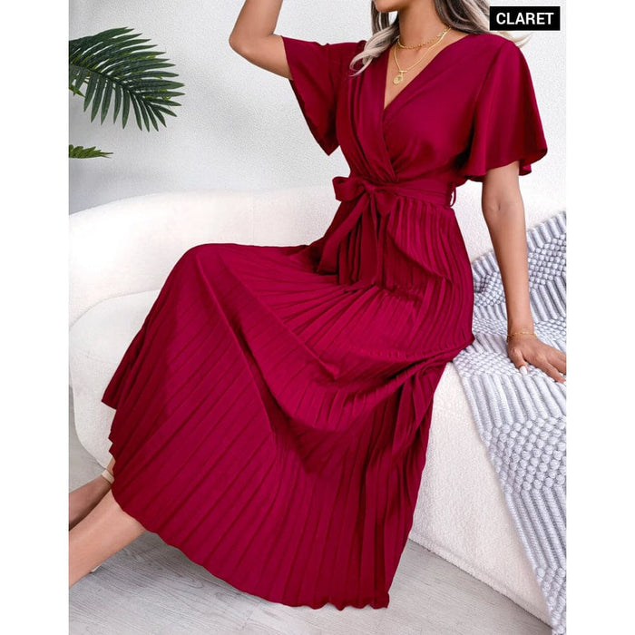 V Neck Chiffon Maxi Dress for Women