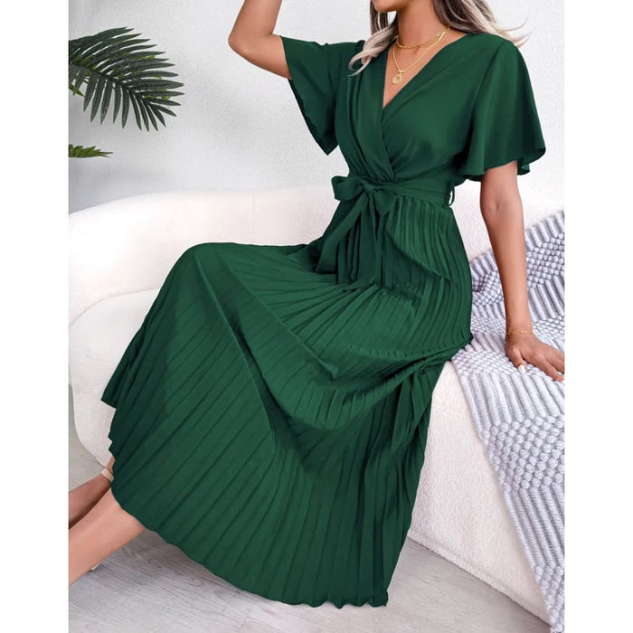 V Neck Chiffon Maxi Dress for Women