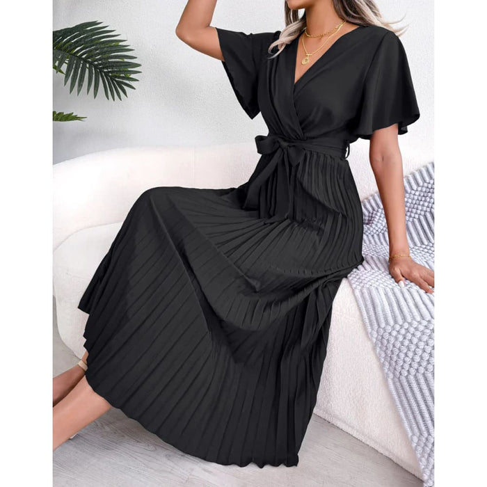 V Neck Chiffon Maxi Dress for Women