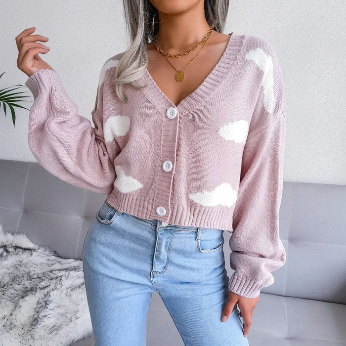 V Neck Knit Sweater for Women