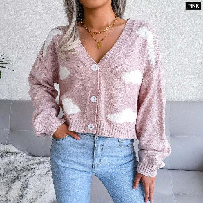V Neck Knit Sweater for Women