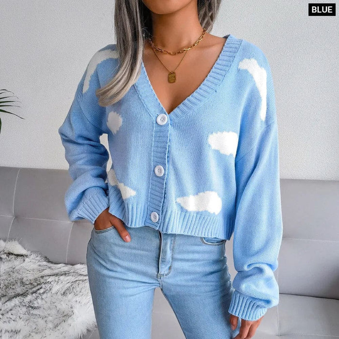 V Neck Knit Sweater for Women