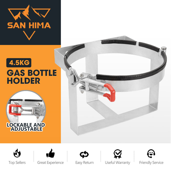 4.5Kg Gas Bottle Holder Galvanized For Camping Trailer Caravans Rv 4Wd Lockable