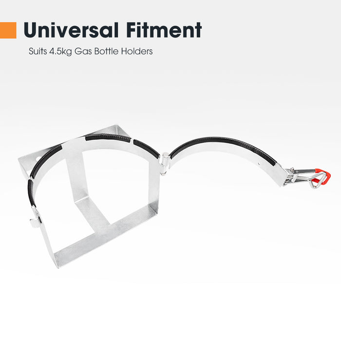 4.5Kg Gas Bottle Holder Galvanized For Camping Trailer Caravans Rv 4Wd Lockable