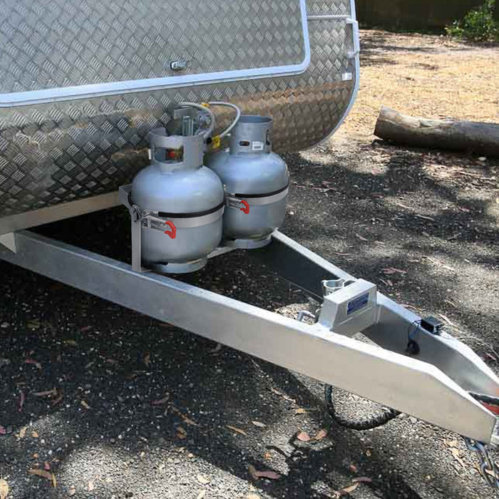 4.5Kg Gas Bottle Holder Galvanized For Camping Trailer Caravans Rv 4Wd Lockable