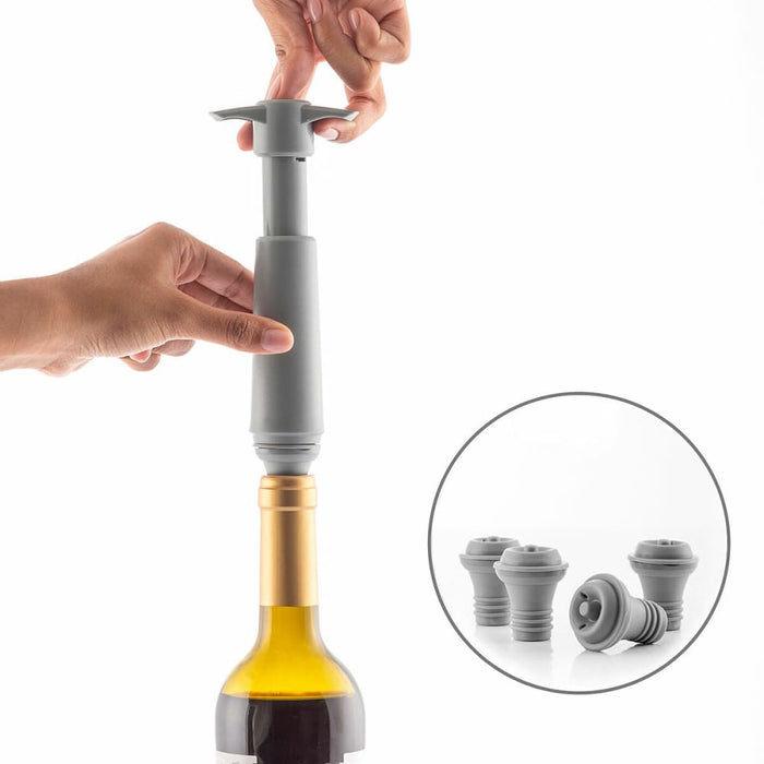 Vacuum Pump and Wine Stoppers Winuum Innovagoods (4 Caps)
