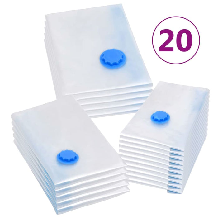 Vacuum Travel Storage Bags Clothing 3 Sizes 20 Pcs Potxi