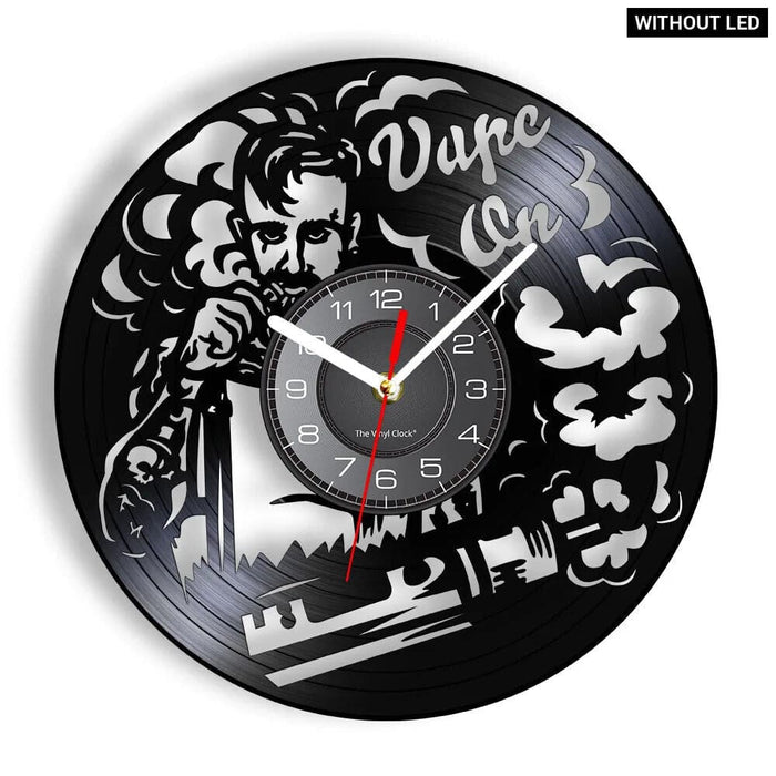 Vape Shop Vinyl Record Wall Clock