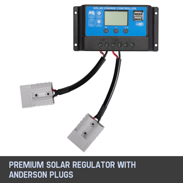 250W Solar Blanket Mono 12V Folding Solar Panel Completed Kit 5M Cable Dual Usb