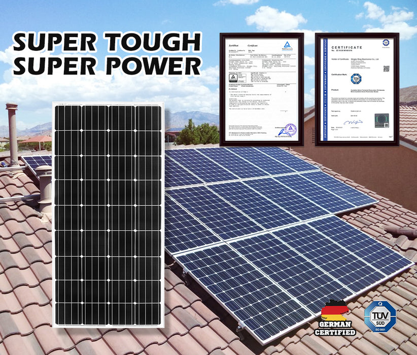 250W 200W 130W 60W 10W Solar Panel Kit Mono 12V Caravan Battery Home Charging