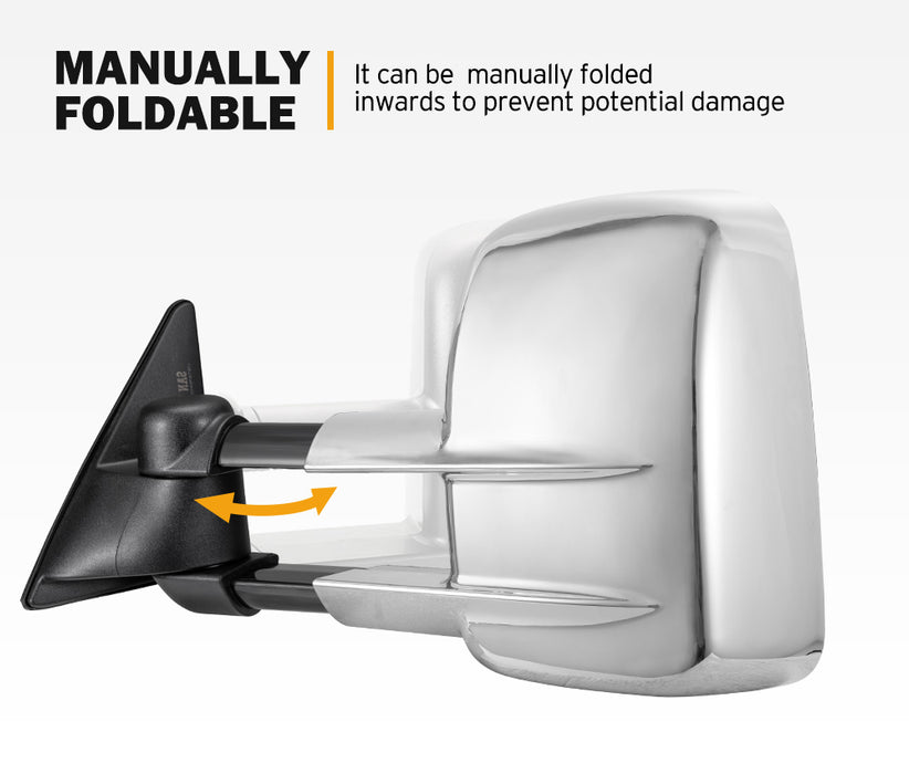 Extendable Towing Mirrors For Toyota Landcruiser 100 Series 1998-2007