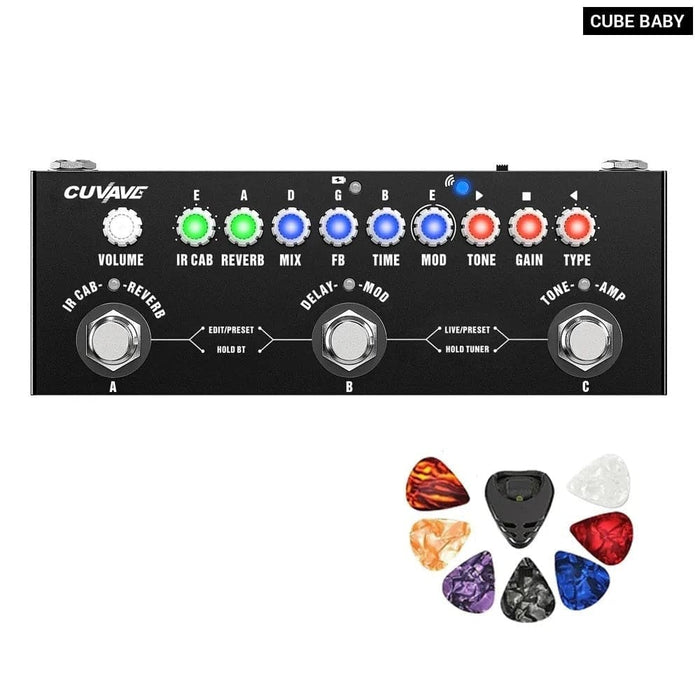 M-vave Cube Baby Guitar Multi-effects Pedal 8 Ir Cabinets