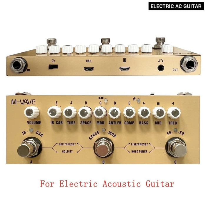 M-vave Cube Baby Guitar Multi-effects Pedal 8 Ir Cabinets