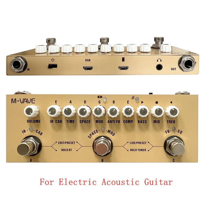 M-vave Cube Baby Guitar Multi-effects Pedal 8 Ir Cabinets