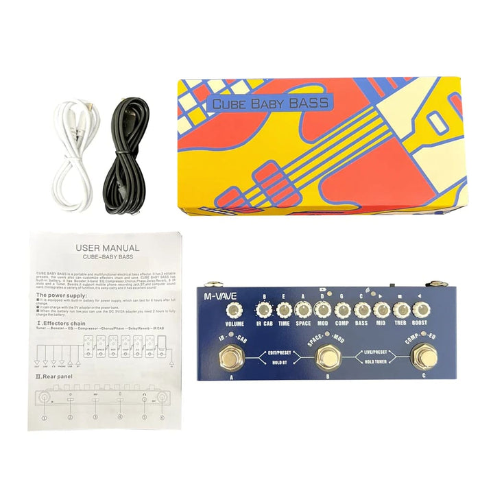 M-vave Cube Baby Guitar Multi-effects Pedal 8 Ir Cabinets