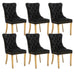 6x Velvet Dining Chairs with Golden Metal Legs-black