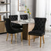 8x Velvet Dining Chairs with Golden Metal Legs-black