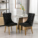 8x Velvet Dining Chairs with Golden Metal Legs-black