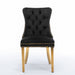 4x Velvet Dining Chairs with Golden Metal Legs-black