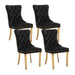 4x Velvet Dining Chairs with Golden Metal Legs-black