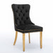 4x Velvet Dining Chairs with Golden Metal Legs-black