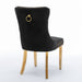 4x Velvet Dining Chairs with Golden Metal Legs-black