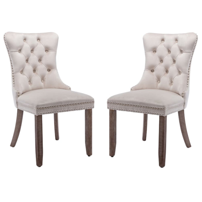 2x Velvet Dining Chairs Upholstered Tufted Kithcen Chair