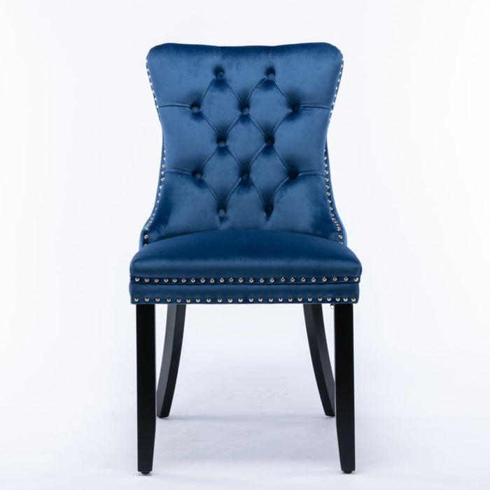 2x Velvet Dining Chairs Upholstered Tufted Kithcen Chair