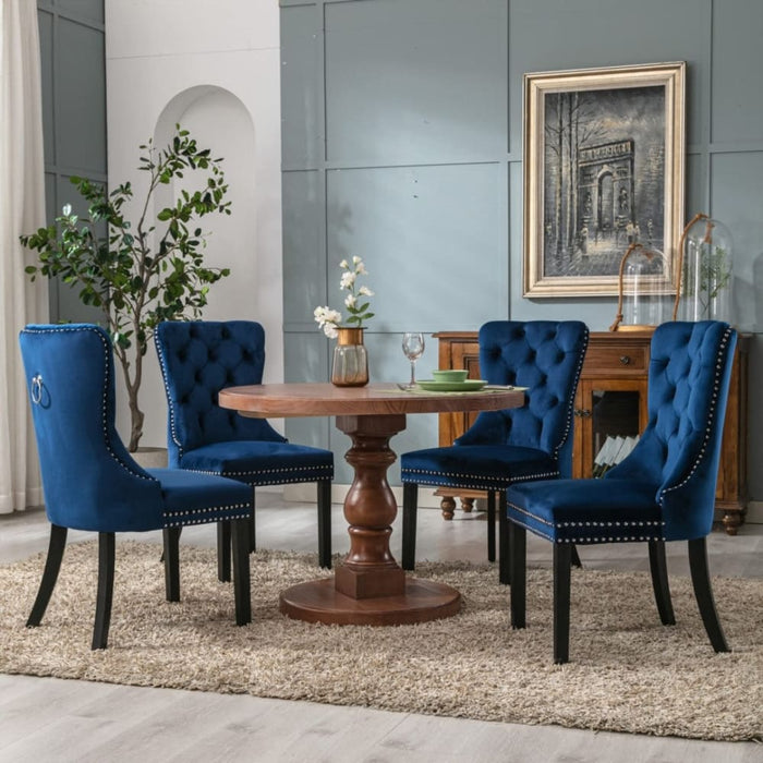 8x Velvet Dining Chairs Upholstered Tufted Kithcen Chair