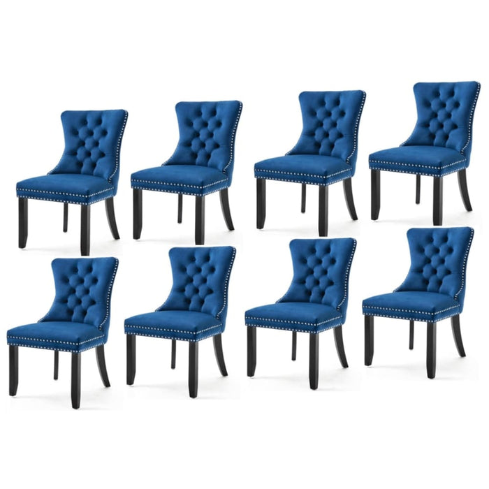 8x Velvet Dining Chairs Upholstered Tufted Kithcen Chair