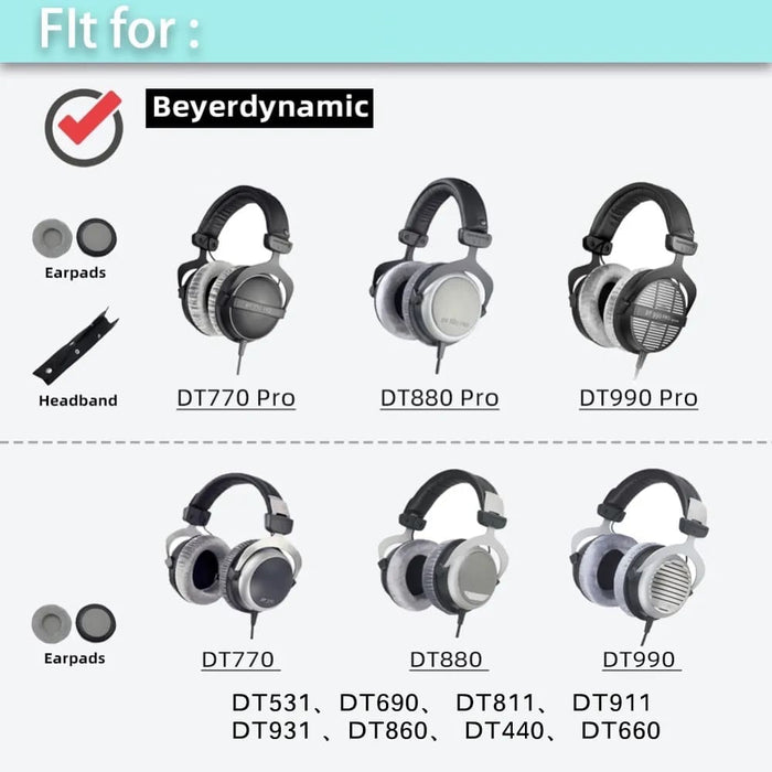 Velvet Foam Ear Pads For Beyerdynamic Dt990 880 770 Pro