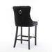 4x Velvet Bar Stools with Studs Trim Wooden Legs Tufted