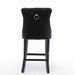 4x Velvet Bar Stools with Studs Trim Wooden Legs Tufted