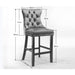4x Velvet Bar Stools with Studs Trim Wooden Legs Tufted