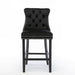 6x Velvet Bar Stools with Studs Trim Wooden Legs Tufted