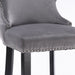 2x Velvet Upholstered Button Tufted Bar Stools With Wood