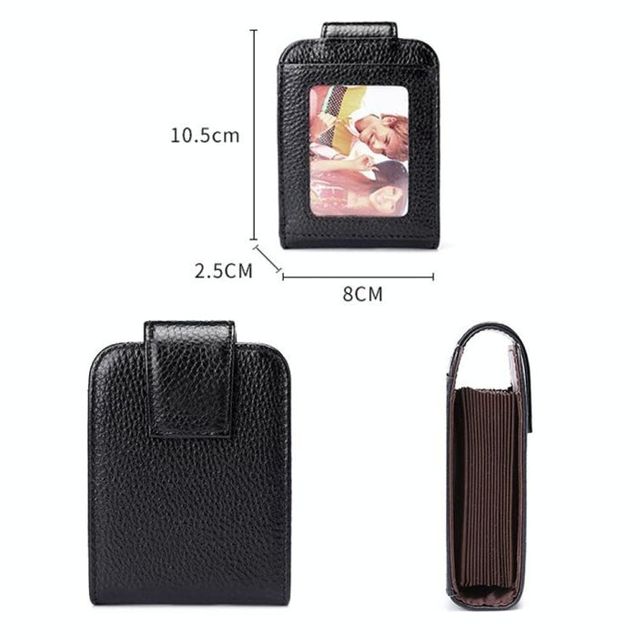 Vertical Cowhide Leather Rfid Wallet For Ladies