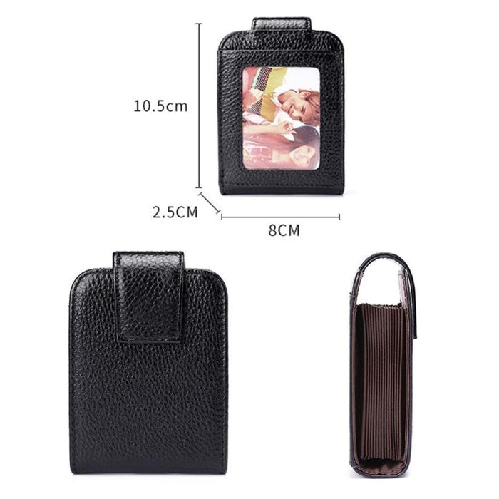 Vertical Cowhide Leather Rfid Wallet For Ladies