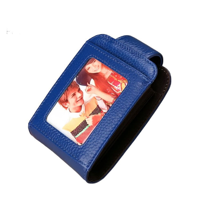 Vertical Cowhide Leather Rfid Wallet For Ladies