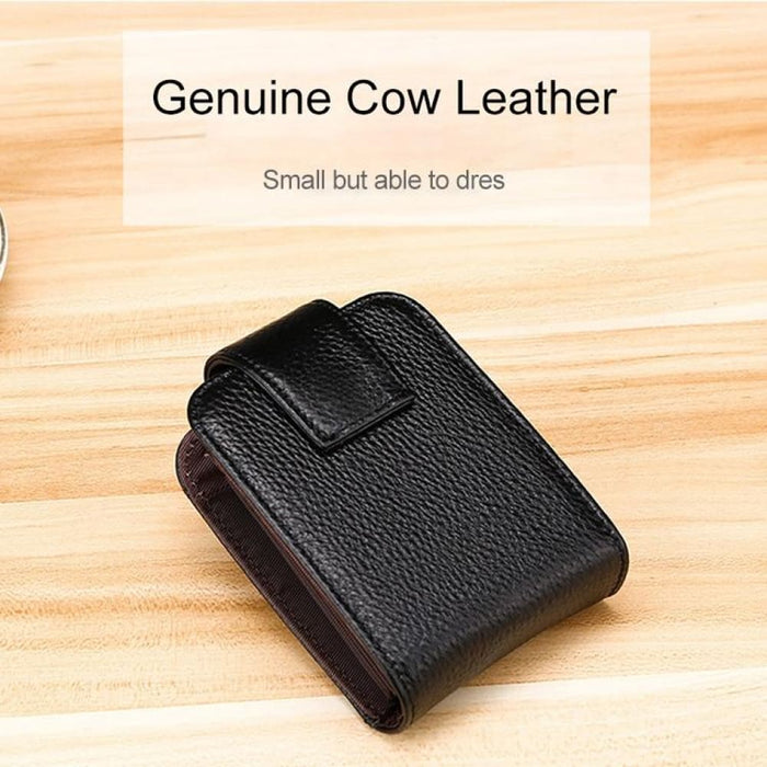 Vertical Cowhide Leather Rfid Wallet For Ladies