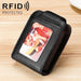 Vertical Cowhide Leather Rfid Wallet For Ladies