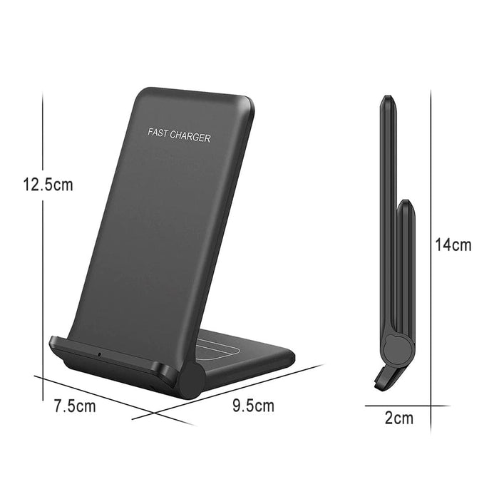 Vibe Geeks Vertical Folding 2-in-1 Wireless Phone Charger