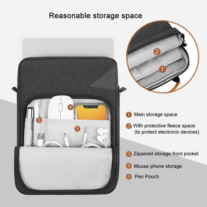 Vertical Laptop Bag Handheld Shoulder Crossbody Size 9.7 11