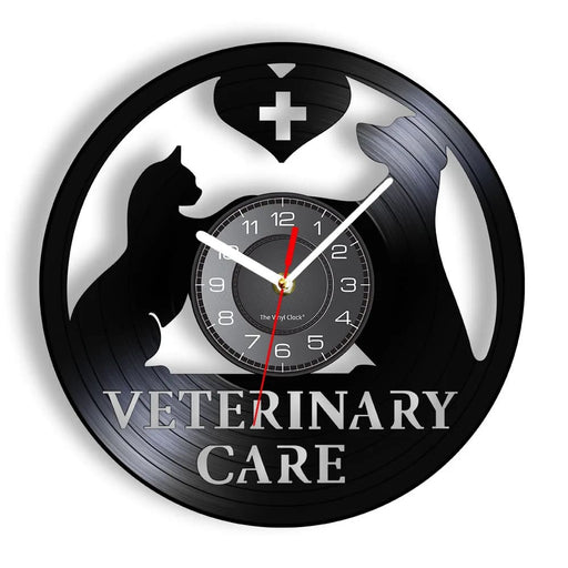 Veterinary Care Vinyl Record Wall Clock