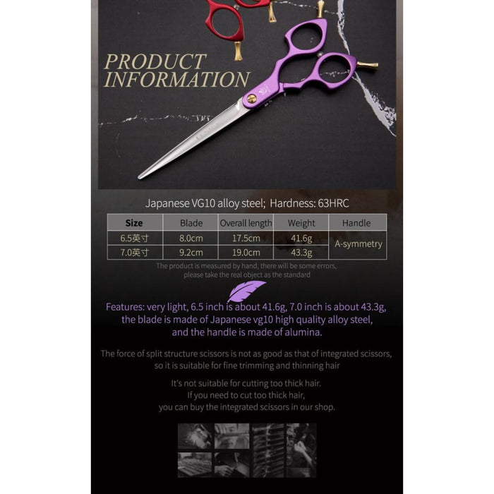 Vg10 Colourful 6.5 7.0 Inch Pet Cutting Scissors for Dog